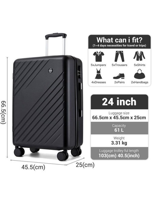 Valise de soute - 66x45x25 cm, rigide abs + pc, 4 roues 360°, serrure à code - kono - Kiabi Valise de soute - 66x45x25 cm, rigide abs + pc, 4 roues 360°, serrure à code - kono - Kiabi