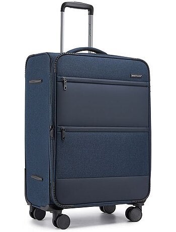 Valise de soute - 68.5x44x28.5 cm, souple, 4 roues 360°, serrure tsa - british traveller