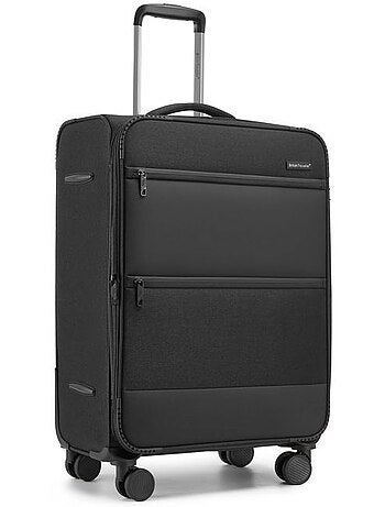 Valise de soute - 68.5x44x28.5 cm, souple, 4 roues 360°, serrure tsa - british traveller