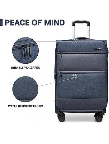 Valise de soute - 69.5x43.5x26 cm, souple, 4 roues 360°, serrure tsa - british traveller