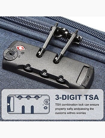 Valise de soute - 69.5x43.5x26 cm, souple, 4 roues 360°, serrure tsa - british traveller