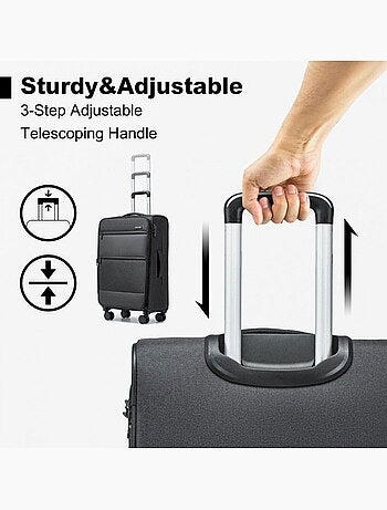 Valise de soute - 69.5x43.5x26 cm, souple, 4 roues 360°, serrure tsa - british traveller
