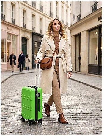 Valise de soute - 75x48x30 cm, rigide abs + pc, 4 roues 360°, serrure tsa - kono