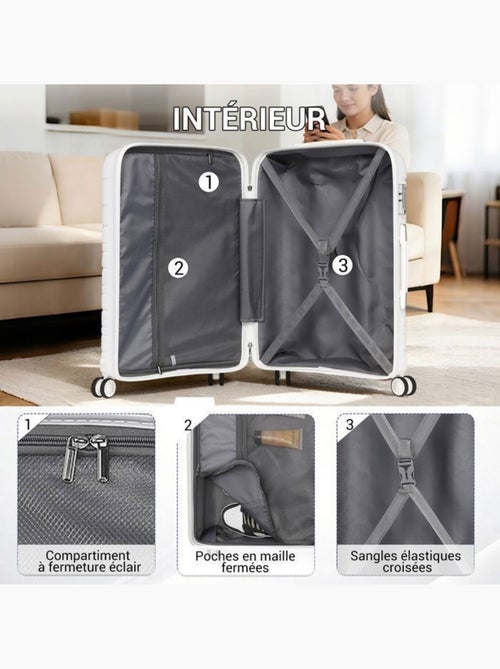 Valise de soute - 76x49x30 cm, rigide polypropylène (pp), 4 roues 360°, serrure tsa - kono - Kiabi Valise de soute - 76x49x30 cm, rigide polypropylène (pp), 4 roues 360°, serrure tsa - kono - Kiabi