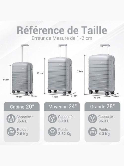 Valise de soute - 76x49x30 cm, rigide polypropylène (pp), 4 roues 360°, serrure tsa - kono - Kiabi Valise de soute - 76x49x30 cm, rigide polypropylène (pp), 4 roues 360°, serrure tsa - kono - Kiabi