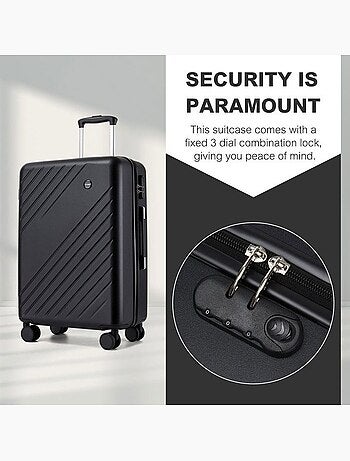 Valise de soute - 76x50x29 cm, rigide abs + pc, 4 roues 360°, serrure à code - kono