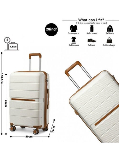 Valise de soute - 76x50x31 cm, rigide polypropylène (pp), 4 roues 360° - british traveller - Kiabi Valise de soute - 76x50x31 cm, rigide polypropylène (pp), 4 roues 360° - british traveller - Kiabi
