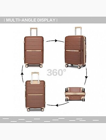 Valise de soute - 76x50x31 cm, rigide polypropylène (pp), 4 roues 360° - british traveller