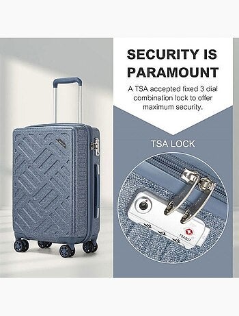 Valise de soute - rigide polycarbonate, 4 roues 360°, serrure tsa - kono