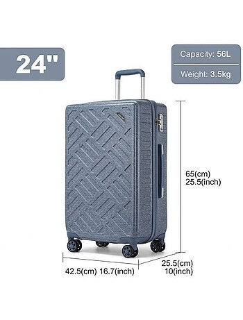 Valise de soute - rigide polycarbonate, 4 roues 360°, serrure tsa - kono