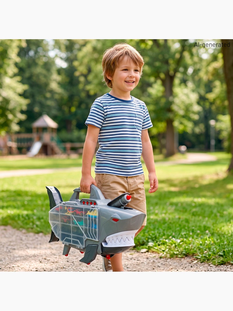 Valise de transport pour voitures avec rampe et lanceur roboshark teamsterz N/A - Kiabi