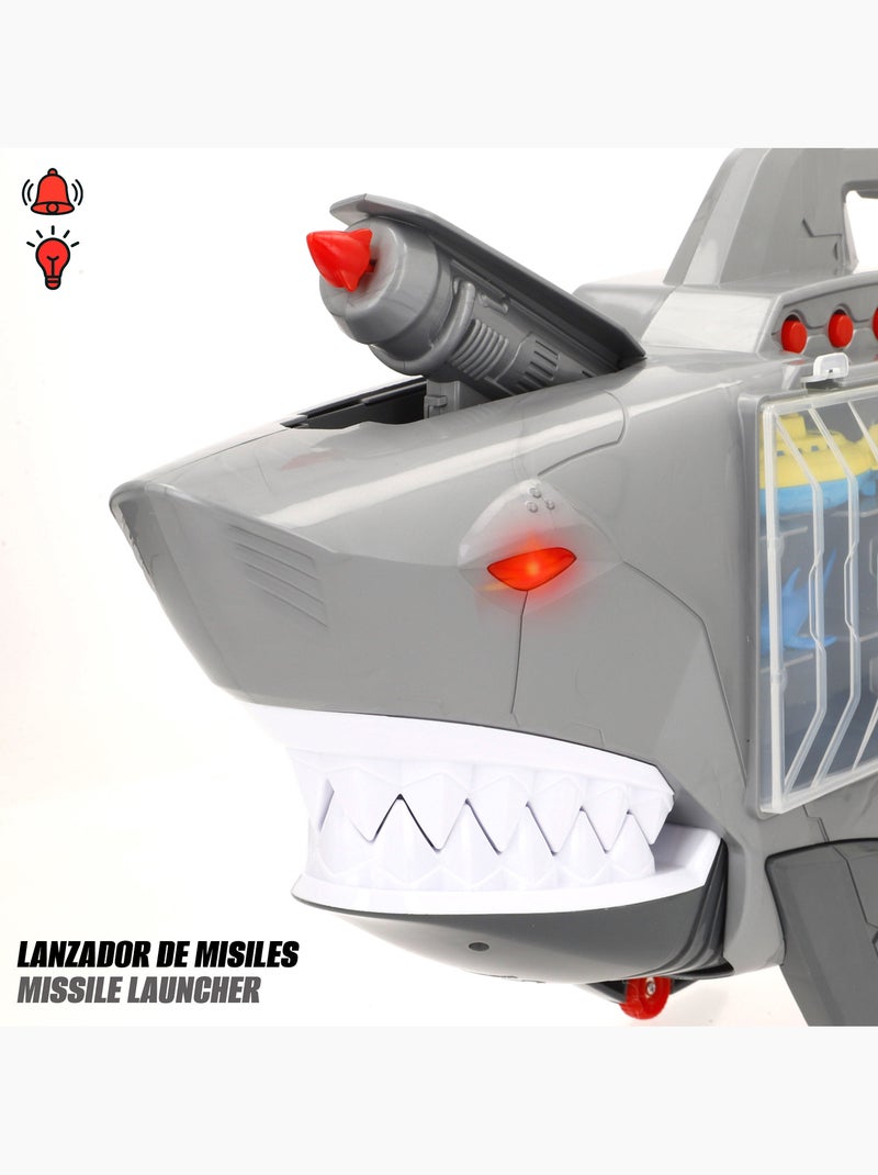 Valise de transport pour voitures avec rampe et lanceur roboshark teamsterz N/A - Kiabi