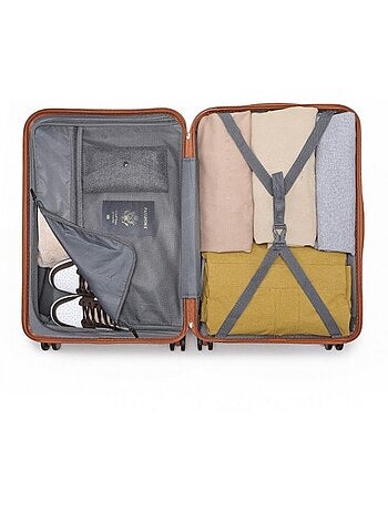 Valise de voyage - 64x43x26.5 cm abs+pc 4 roulettes serrure tsa - british traveller