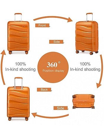 Valise de voyage - 65x46x26 cm polypropylène 4 roulettes - kono