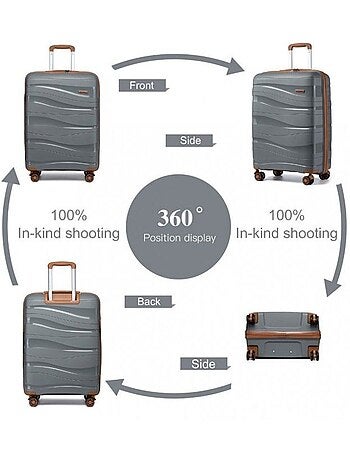 Valise de voyage - 66x46x26 cm abs 4 roulettes serrure tsa