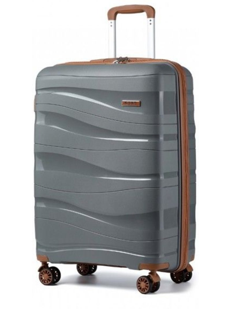 Valise de voyage - 66x46x26 cm abs 4 roulettes serrure tsa Gris - Kiabi
