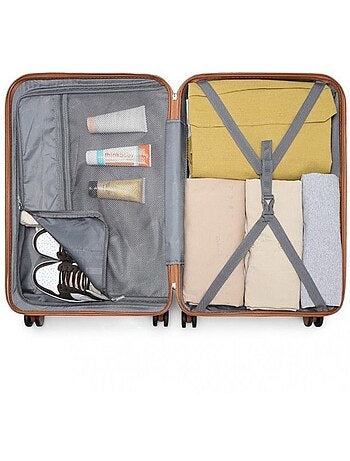 Valise de voyage - 73x47x30 cm rigide 4 roulettes serrure tsa - british traveller