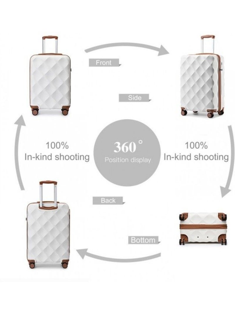 Valise de voyage - 73x47x30 cm rigide 4 roulettes serrure tsa - british traveller Blanc - Kiabi
