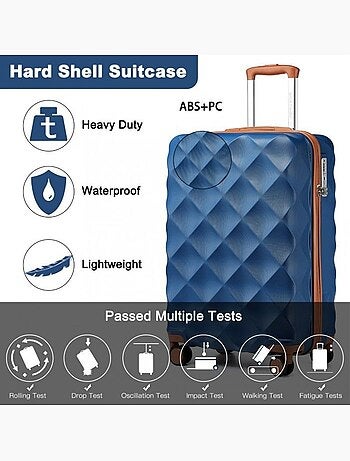 Valise de voyage - 73x47x30 cm rigide 4 roulettes serrure tsa - british traveller