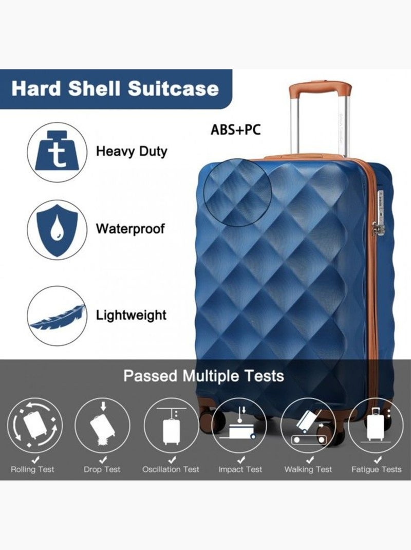 Valise de voyage - 73x47x30 cm rigide 4 roulettes serrure tsa - british traveller Bleu - Kiabi