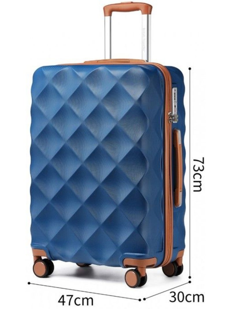 Valise de voyage - 73x47x30 cm rigide 4 roulettes serrure tsa - british traveller Bleu - Kiabi