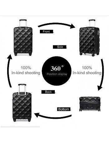 Valise de voyage - 73x47x30 cm rigide 4 roulettes serrure tsa - british traveller