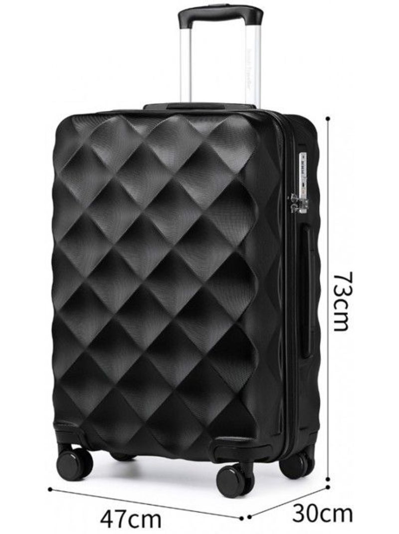 Valise de voyage - 73x47x30 cm rigide 4 roulettes serrure tsa - british traveller Noir - Kiabi