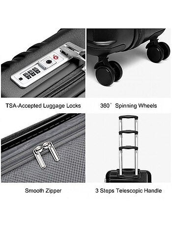 Valise de voyage - 74.5x49x30.5 cm abs+pc serrure tsa - british traveller