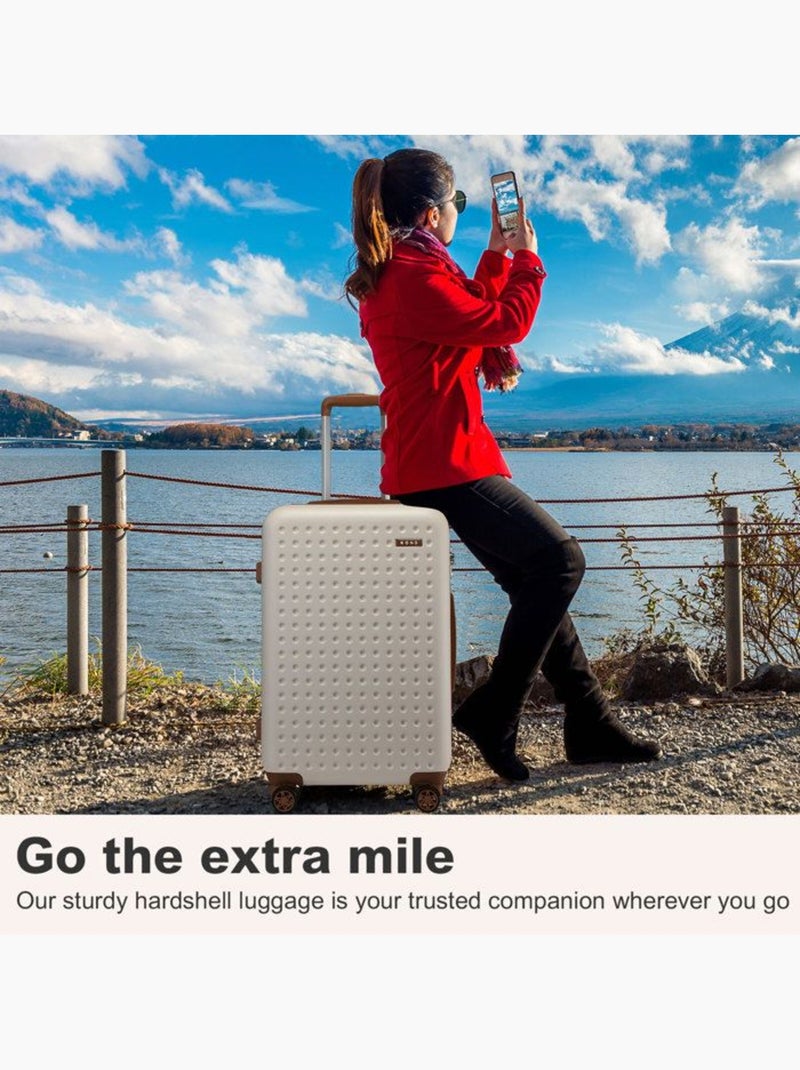 Valise de voyage - 75x48x29 cm abs+pc 4 roulettes serrure tsa - kono Blanc - Kiabi