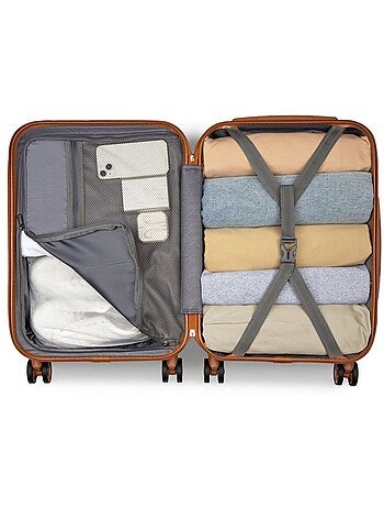 Valise de voyage - 75x48x29 cm abs+pc 4 roulettes serrure tsa - kono