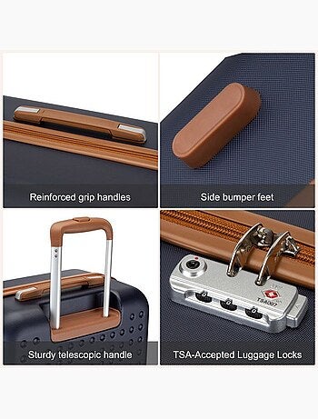 Valise de voyage - 75x48x29 cm abs+pc 4 roulettes serrure tsa - kono