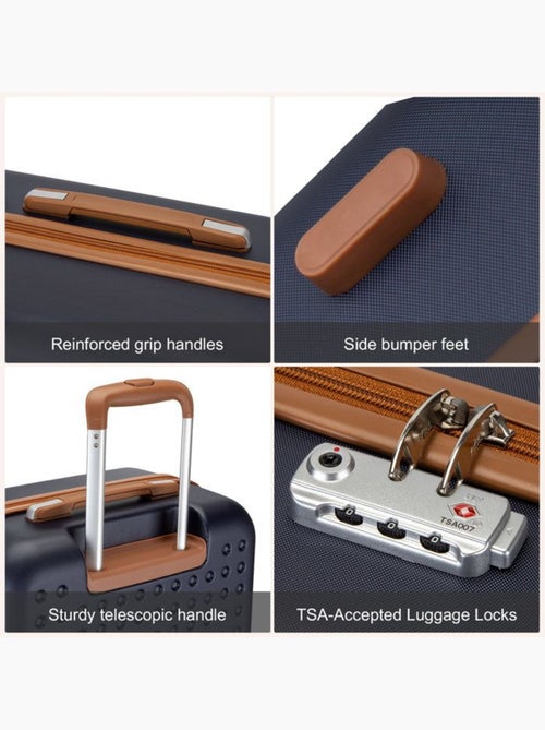 Valise de voyage - 75x48x29 cm abs+pc 4 roulettes serrure tsa - kono - Kiabi