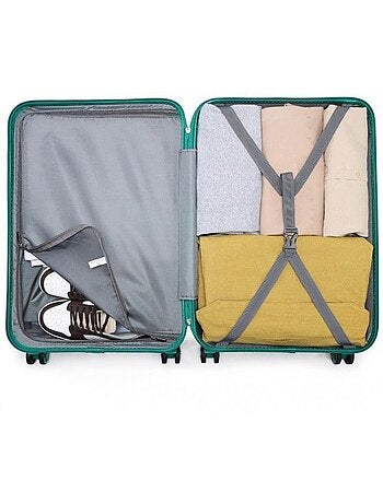 Valise de voyage - 75x48x30 cm abs 4 roulettes serrure tsa - kono