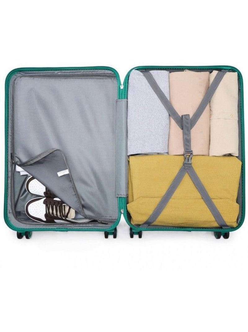 Valise de voyage - 75x48x30 cm abs 4 roulettes serrure tsa - kono Bleu - Kiabi