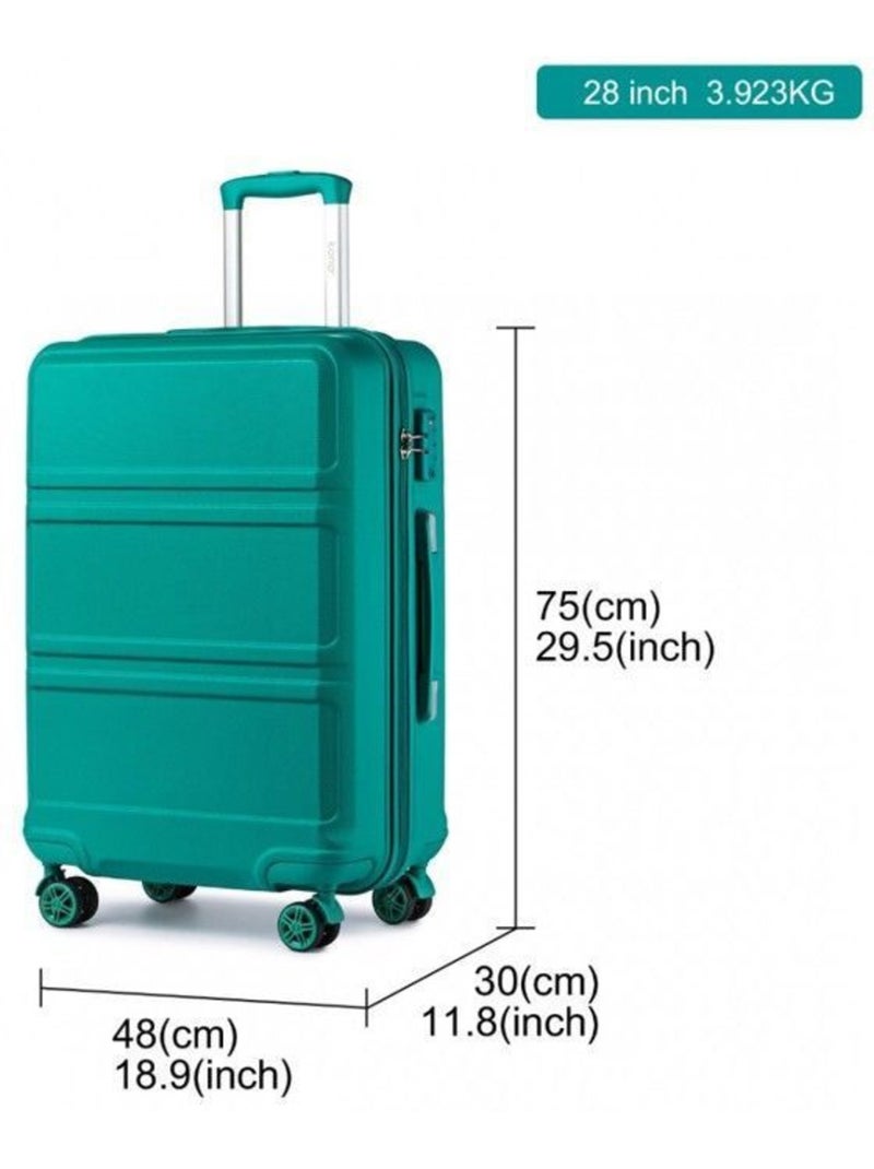 Valise de voyage - 75x48x30 cm abs 4 roulettes serrure tsa - kono Bleu - Kiabi