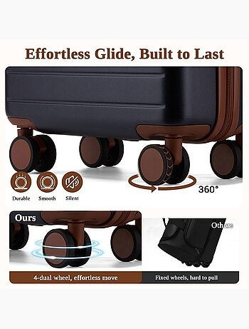 Valise de voyage - 76.5x50.5x29 cm abs+pc 4 roulettes - kono