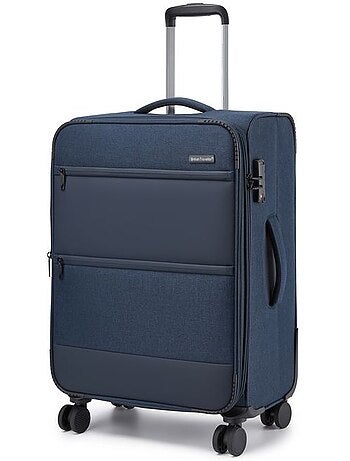 Valise de voyage 68,5x44x28,5 cm - souple extensible, cadenas tsa - british traveller