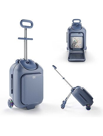 Valise Cabine Enfant Kinderkraft CABBY 2 en 1 porteur avec siège pliable compacte 20l
