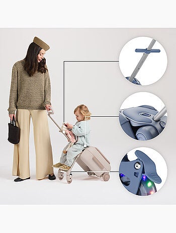 Valise Cabine Enfant Kinderkraft CABBY 2 en 1 porteur avec siège pliable compacte 20l