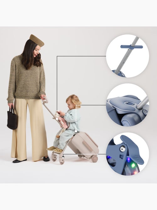 Valise Enfant 2 en 1 Kinderkraft CABBY cabine avec assise pliable poignée réglable 20L roues LED - Kiabi Valise Enfant 2 en 1 Kinderkraft CABBY cabine avec assise pliable poignée réglable 20L roues LED - Kiabi