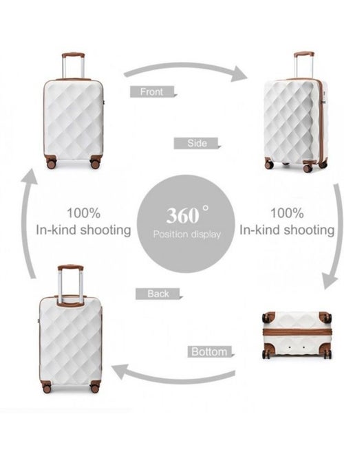 Valise grande taille - 61x42x26 cm 4 roulettes serrure tsa - british traveller - Kiabi