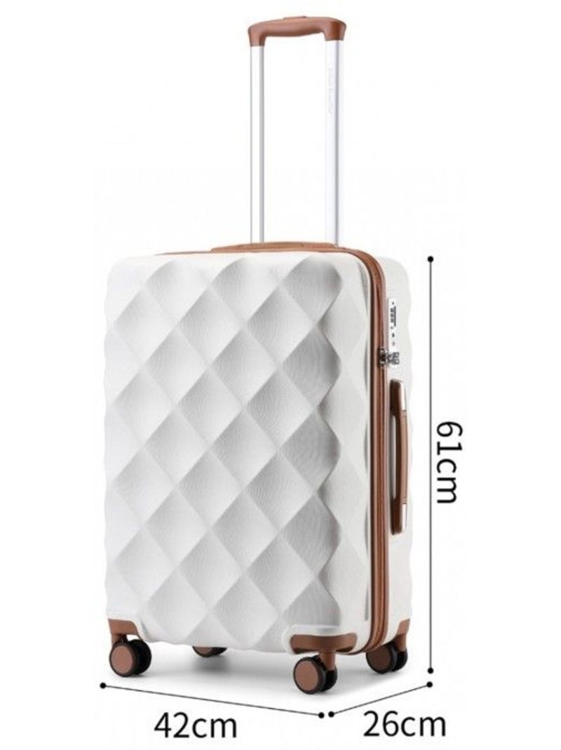 Valise grande taille - 61x42x26 cm 4 roulettes serrure tsa - british traveller Blanc - Kiabi