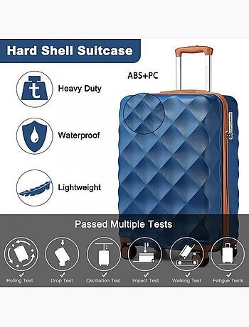 Valise grande taille - 61x42x26 cm 4 roulettes serrure tsa - british traveller