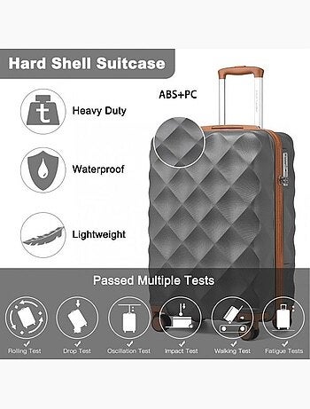Valise grande taille - 61x42x26 cm 4 roulettes serrure tsa - british traveller