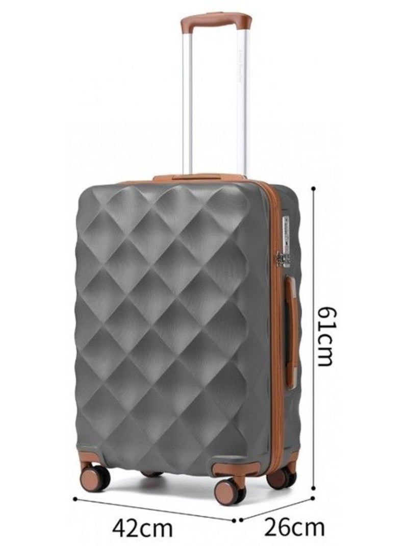 Valise grande taille - 61x42x26 cm 4 roulettes serrure tsa - british traveller Gris - Kiabi