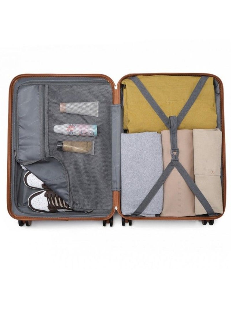 Valise grande taille - 61x42x26 cm 4 roulettes serrure tsa - british traveller Gris - Kiabi