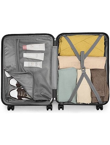 Valise grande taille - 62x43x26 cm abs 4 roulettes serrure tsa - kono
