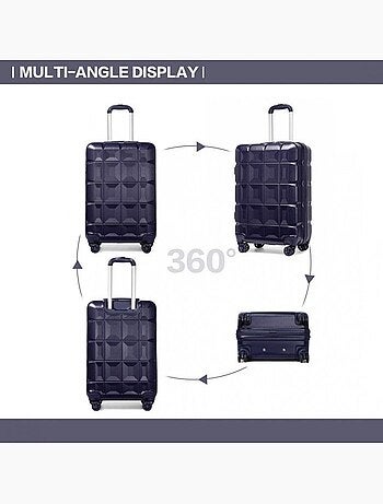 Valise grande taille - 62x43x26 cm abs 4 roulettes serrure tsa - kono