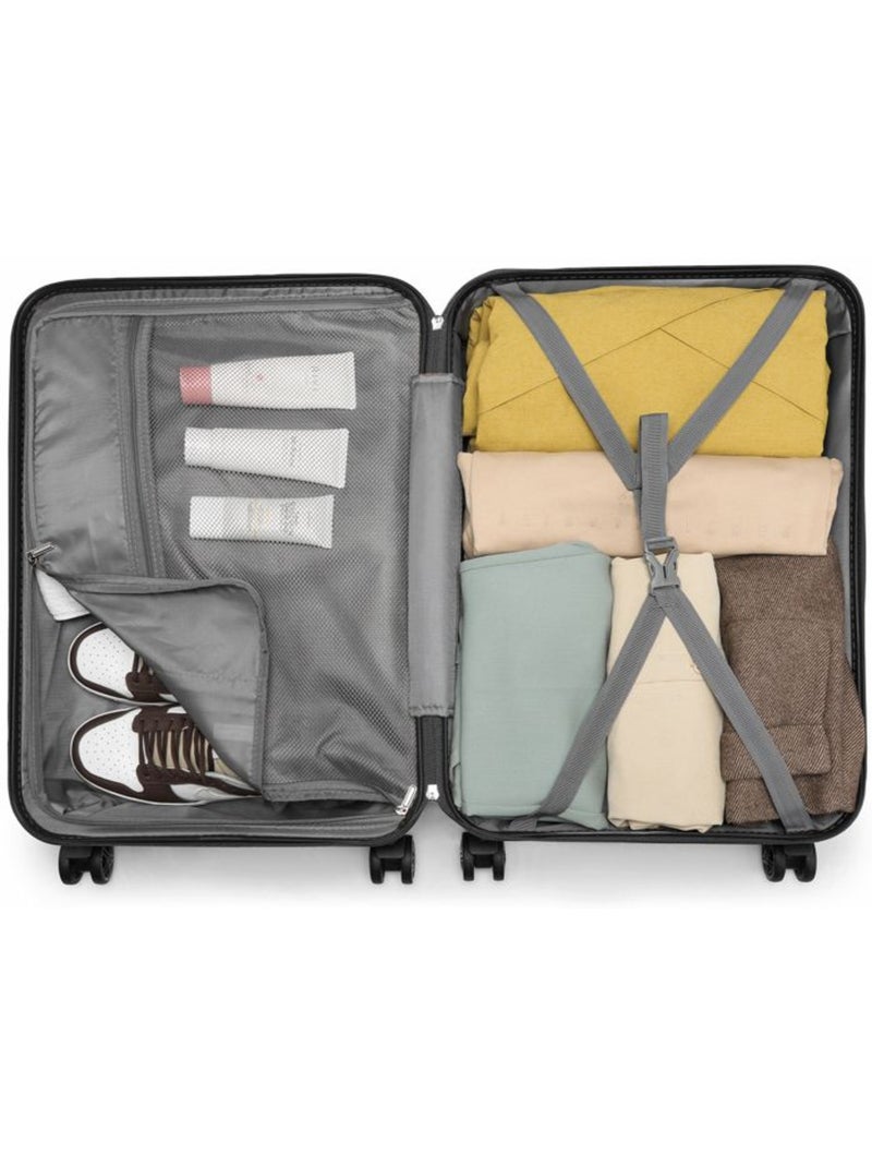 Valise grande taille - 62x43x26 cm abs 4 roulettes serrure tsa - kono Bleu - Kiabi