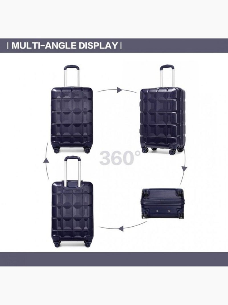Valise grande taille - 62x43x26 cm abs 4 roulettes serrure tsa - kono Bleu - Kiabi